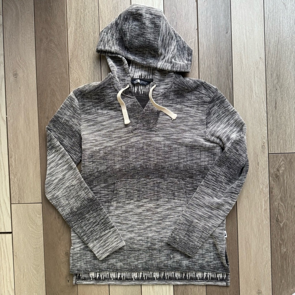 The North Face Black and Cream Knit Hoodie